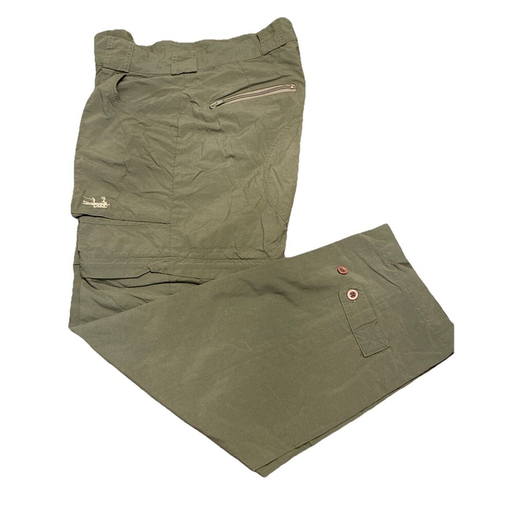 Cabelas Guidewear Mens 34 Pants Green Fishing Camping Hiking Cargo